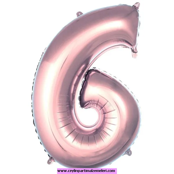 6 Rakam Rose Folyo Balon